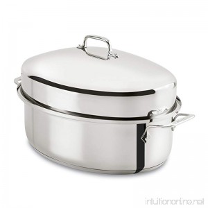 All-Clad E7879664 Stainless Steel Dishwasher Safe Oven Safe Covered Oval Roaster Cookware 16-Inch Silver - B014WZY2LG